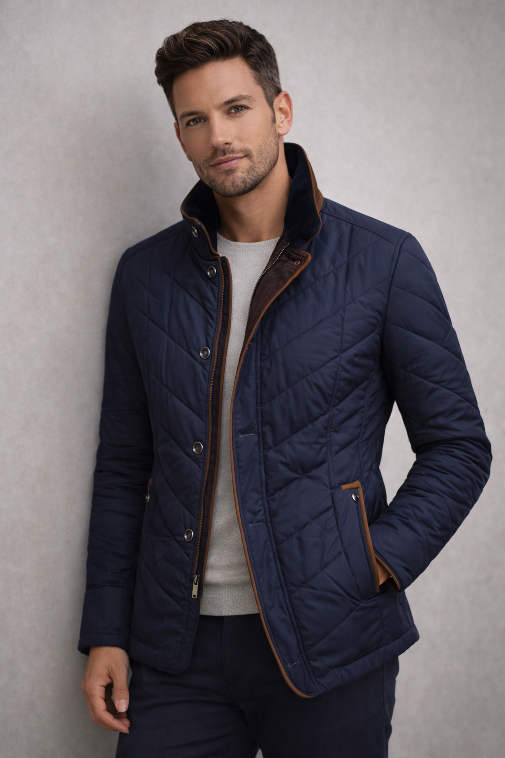 Quilted Stand Collar Jacket